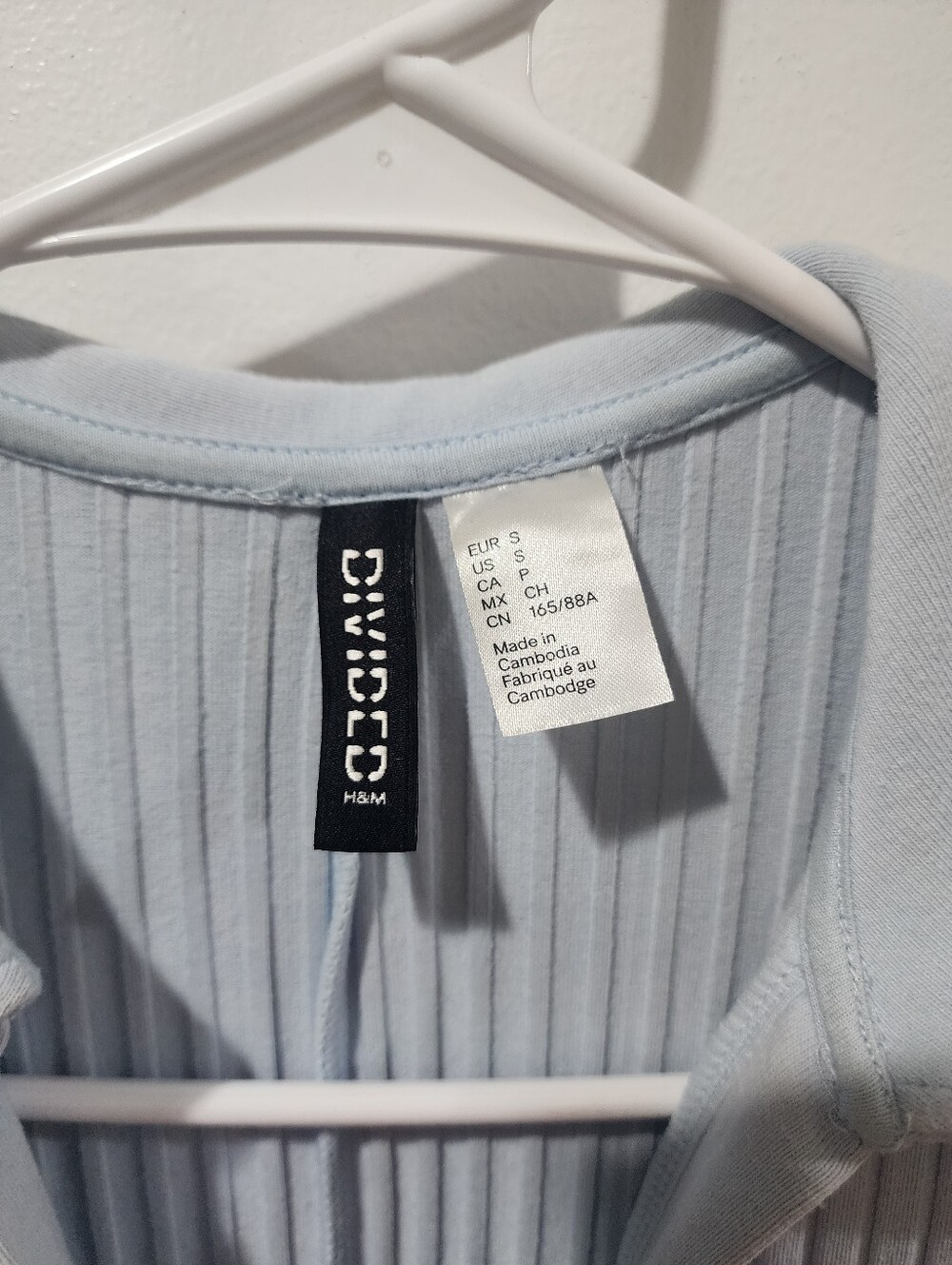Divided by H&M Junior's Blue Short Sleeve Collar Ribbed Bodycon Midi Dress Small - Picture 4 of 6